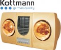 Đèn sưởi nhà tắm Kottmann 2 bóng thổi gió nóng K2B- HW-G
